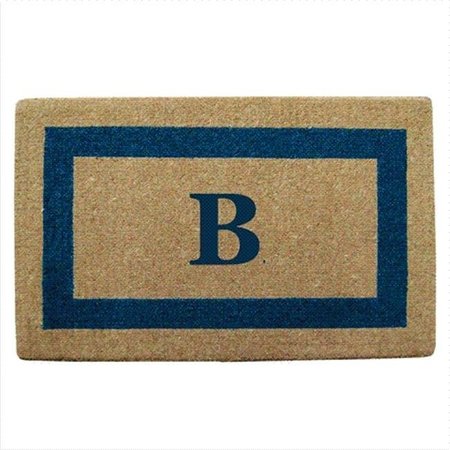 NEDIA HOME Nedia Home 02029B Single Picture - Blue Frame 22 x 36 In. Heavy Duty Coir Doormat - Monogrammed B O2029B